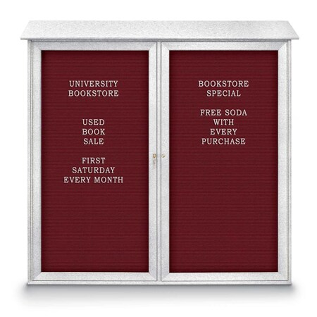 United Visual Products Indoor Enclosed Combo Board, 48"x36", Satin Frame/Grey & Keylime UVCB4836-GREY-KEYLIME